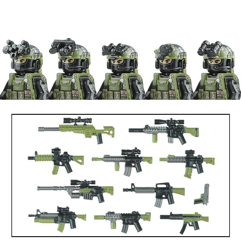City Army Figures Building Blocks Russia Army Soldiers Weapons Special Combat Uniform Shield Combat Vests Shields Brick Toys