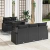 6-Piece Garden Sofa Set with Black Poly Rattan Cushions, 2-Seater Garden Sofa with Storage 3357296