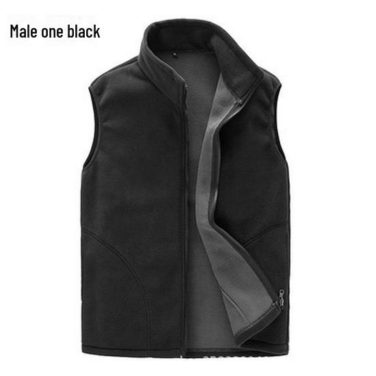 Vestă polară unisex: Gros, cald, de culoare solidă, perfect pentru activitățile în aer liber de toamnă/iarnă