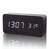 Creative Fashion Digital Alarm Clock with Indoor Temperature and Humidity Digital Wood Table Clock Wooden Desk Alarm Clock