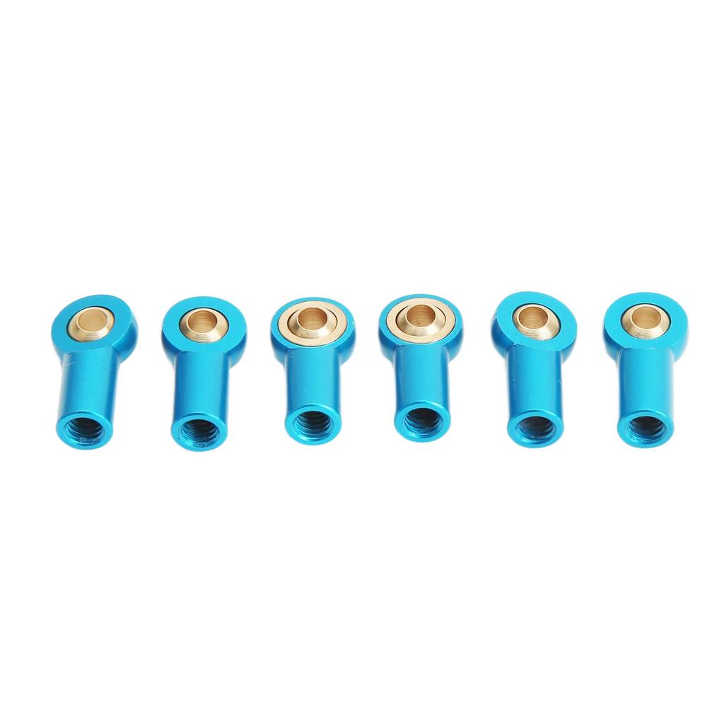 6Pcs Aluminum Alloy M3 Link Rod Tie Rod End Ball Head Joint Holder for 1 10 RC Car Blue