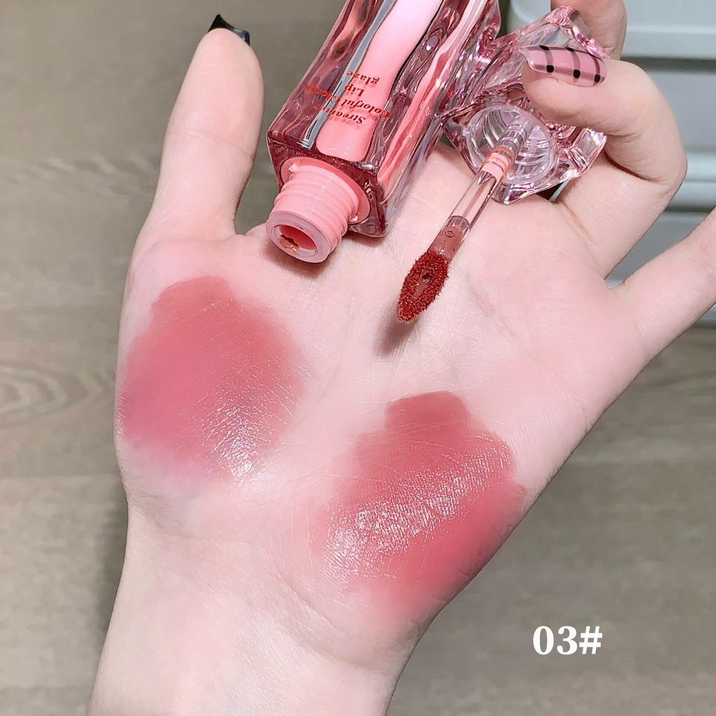 SHAQINUO Streamer Colorful Water Gloss Lip Glaze Mirror Water Gloss Moisturizing Lip Plumping Whitening