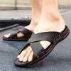 Pánské letní sandály 2024 Vodotěsné protiskluzové kožené sandály Pantofle s měkkou podrážkou Prodyšné ležérní plážové pánské boty