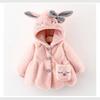 Cappotto con Cappuccio a Maniche Lunghe con Orecchie per Bambine, Spesso e Caldo Capospalla Invernale per Bambini