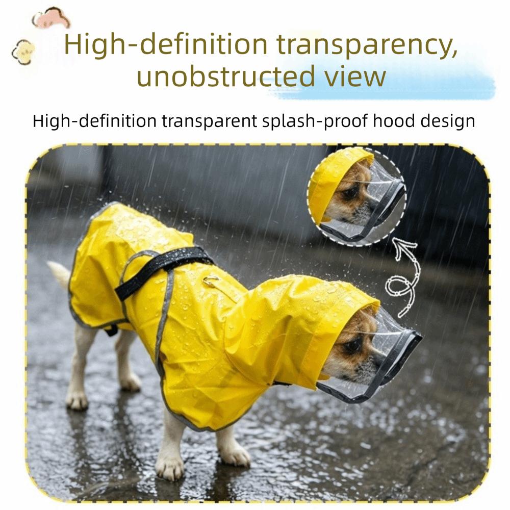 Reflective Dog Hooded Raincoat Breathable Pet Waterproof Cloak Pet All Inclusive Raincoat Travel