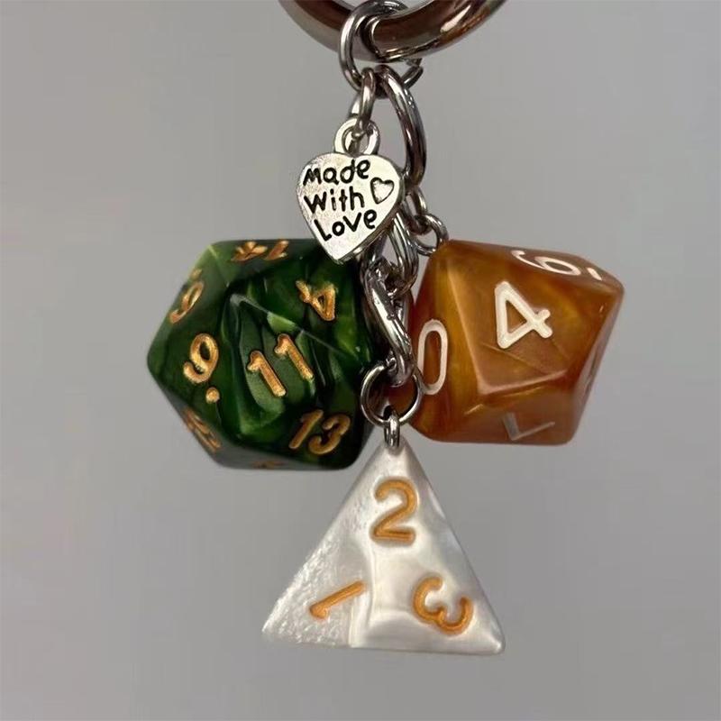 Creative Colourful Dice Keychain  3D Resin Dice Handbag Pendant For Men Women Car Key Holder Key Accessories Funny Gifts