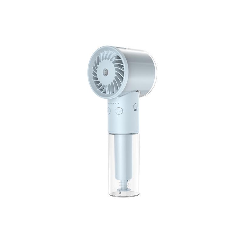 Portable USB Rechargeable Cooling & Humidifying Handheld Desktop Fan with Silent Operation and Spray Function