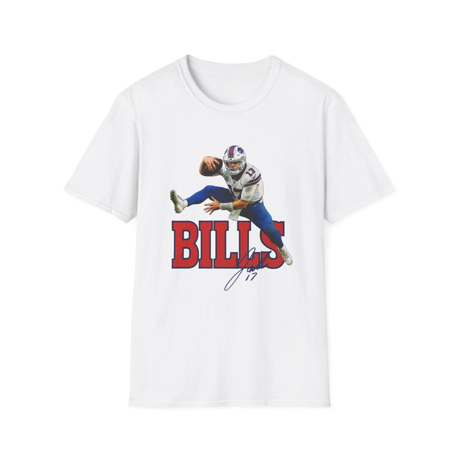Men s and Women s T-shirts Josh Allen Hurdle T-Shirt, Buffalo Bills Football Shirt, Unisex Graphic Tee, M
