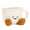 300ml Ceramic Mug Cartoon Feet Design Hot Cold Drinks Mug Suitable Capacity Happy Face Ceramic Tea Mug Drinkware