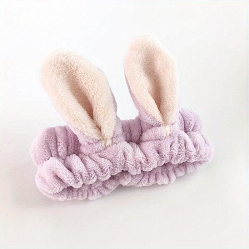 Solid Color Stereo Rabbit Ear Hair Band Hair Accessories Non-slip Face Wash Head Hoop Wash Hair Hoop Head Cover