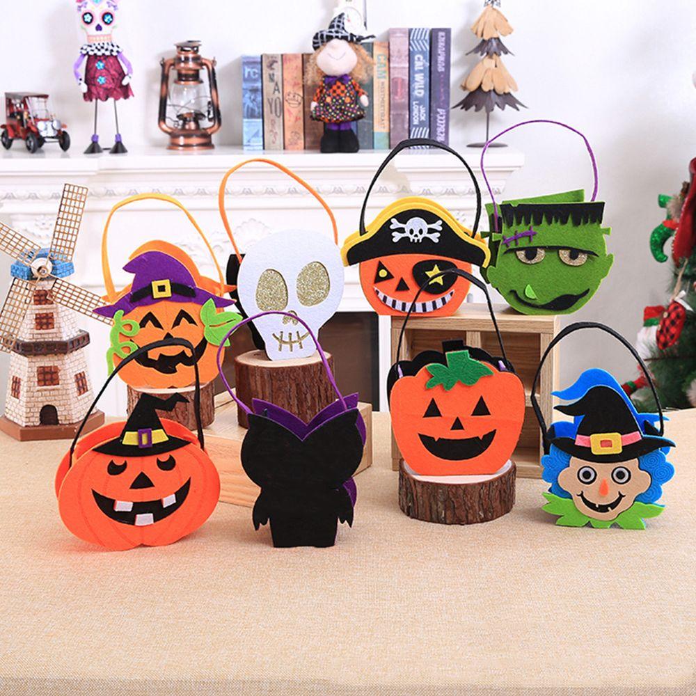 Ornament Trick Or Treat For Children Kids Gift Pouch Non-woven Bag Halloween Candy Bag Tote Bag