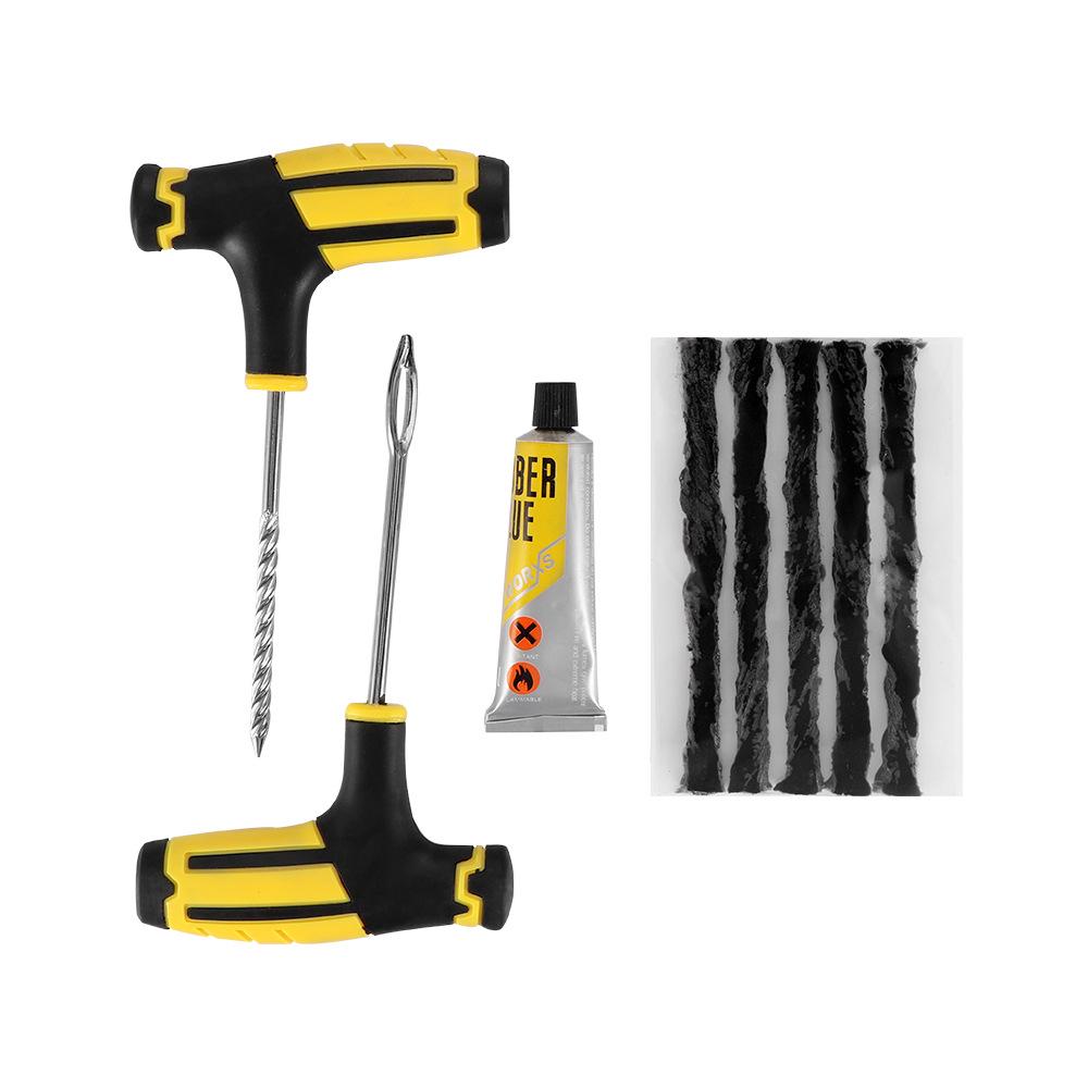 Car & Motorcycle Vacuum Tire Repair Kit with Rubber Strips & Quick Glue