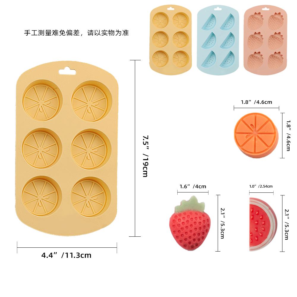 Nordic Colours Watermelon Strawberry Lemon DIY Food Grade Flexible Easy Release Silicone Fondant Chocolate Gummy Pudding Molds