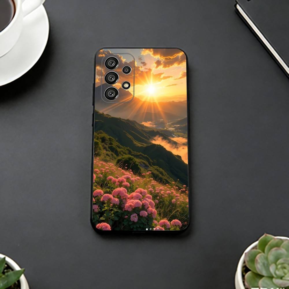 

Mountain Forest Sunlight Phone Case Black Silicone Soft For Samsung S25,S24,S21,S22,S23,S30,Ultra,S20,Plus,Fe,Lite Samsung S24fe