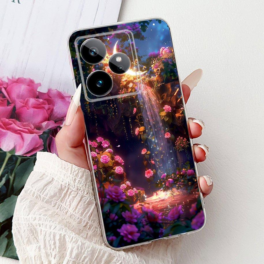 For Realme GT7 2025 Case RMX6688 Cover New Fashion Flower Marble Soft Silicone Phone Cases For Realme GT 7 Pro 7T Realme7 Fundas