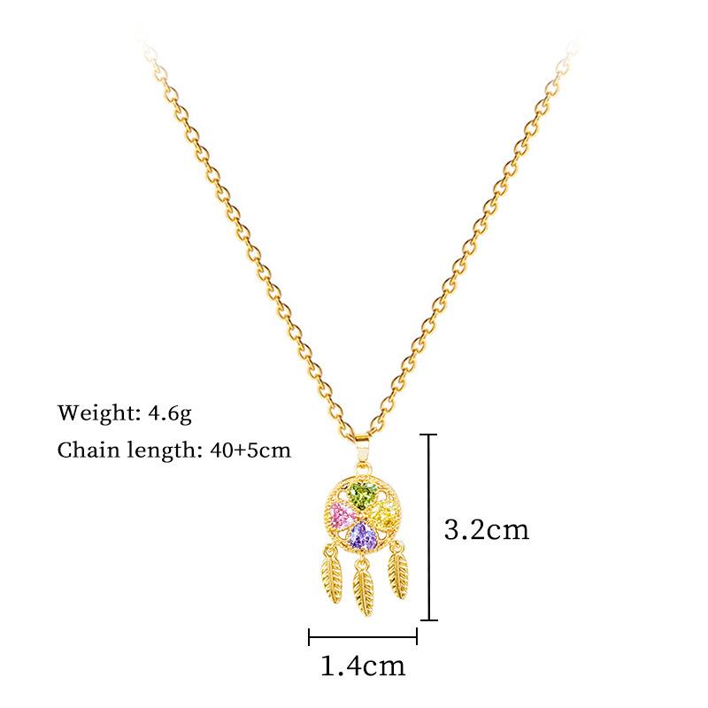 Dreamcatcher Shape Pendant Necklace for Women 2025 New Fashion Stainless steel Jewelry Wedding Party Accessories