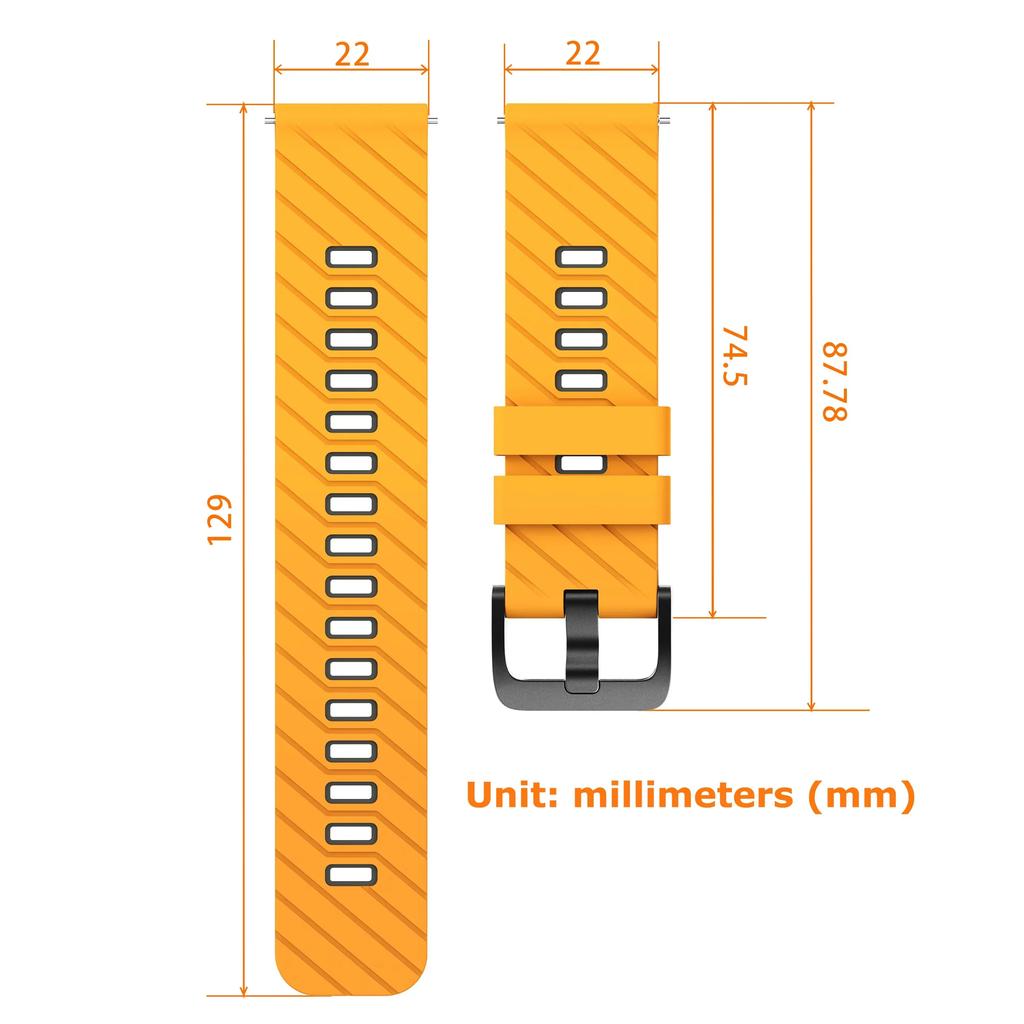 22mm Sports Silicone Band for Amazfit Bip 6 5 Smart Watch Strap for Amazfit BALANCE 2/Stratos 3 2S 2/GTR 2 4 3pro Wrist Bracelet