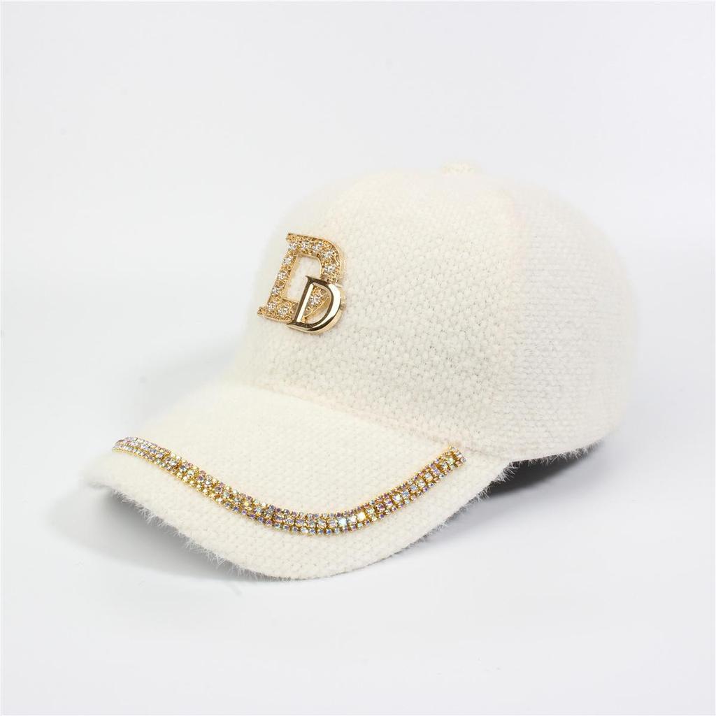 Dámská zahuštěná mohérová a sametová kachní čepice - Všestranná podzimní/zimní módní korejská baseballová čepice