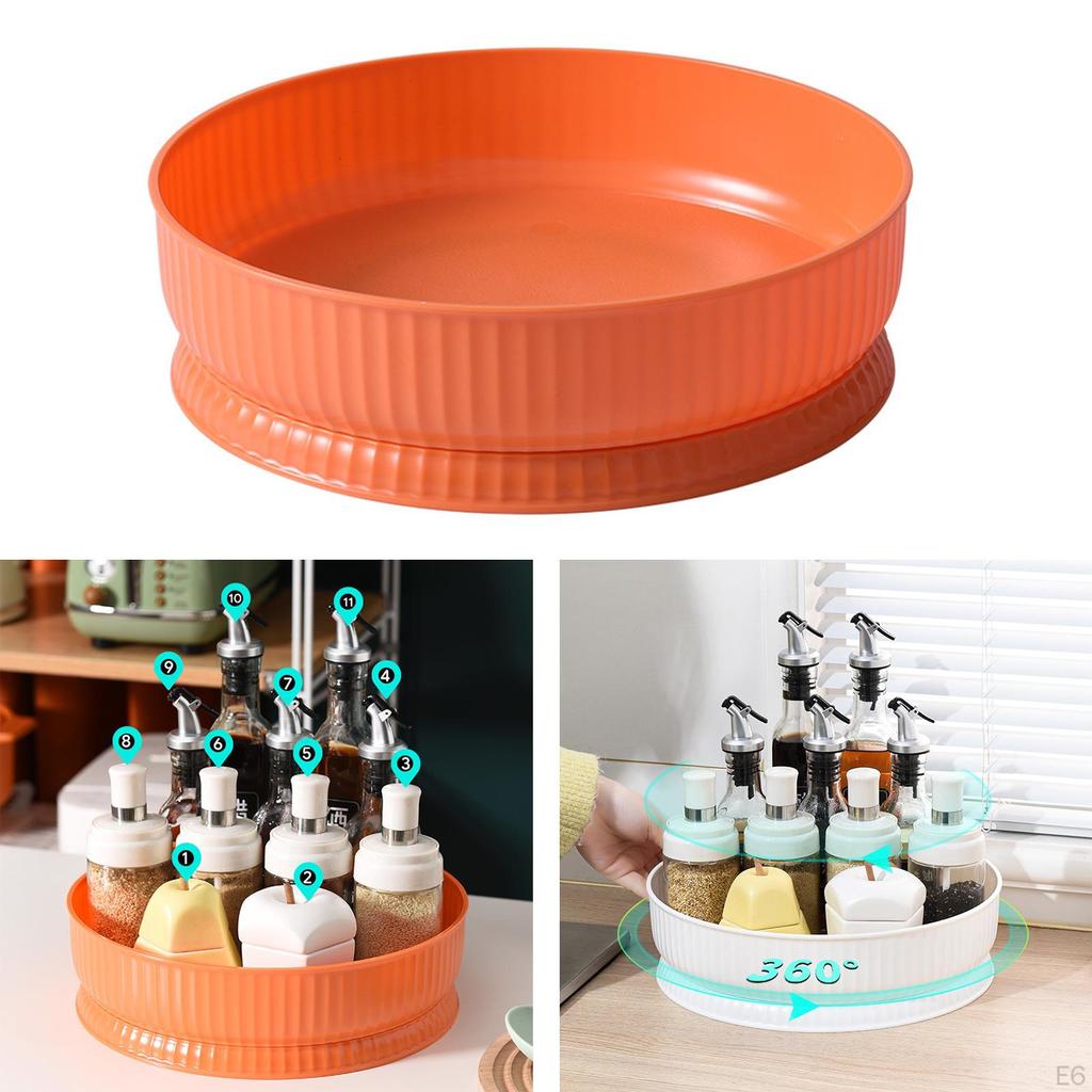 360° Rotating Round Spice Storage Rack Turntable Sundries Organizer Seasoning Can Bottle