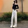Weiße High-Waist Weitbeinige Jeans für Damen - Frühjahr/Sommer Kollektion 2025, High-End Lockerer gerader Schnitt mit Fall.