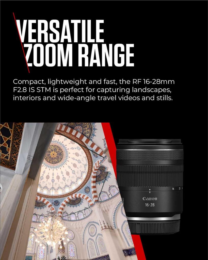 Canon Is an STM Zoom Lens RF16-28mm F2.8 Ultra-wide-angle Black.