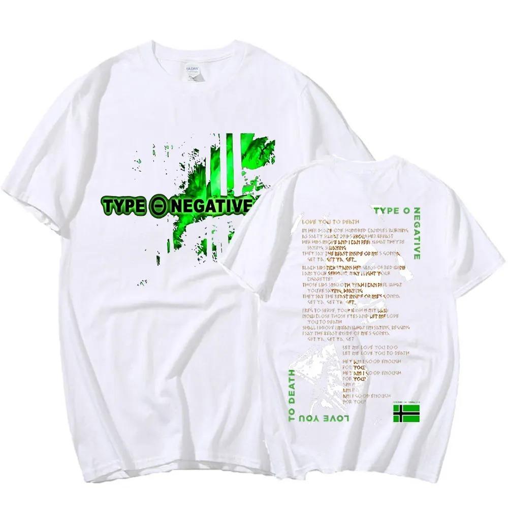 Rockband Type O Negative Tryck Bomulls T-shirt Män Kvinnor Hip Hop Tee Kortärmad T-shirt Sommar Oversized T-shirts Toppar