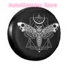 Surreal Death Moth Spare Tire Cover Case Bag Pouch for Jeep Gothic Sacred Car Wheel Protectors Accessories 14" 15" 16" 17" Inch