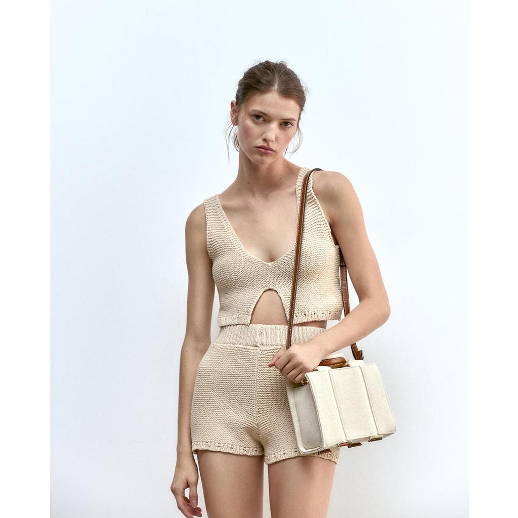 Summer New Tote Women's Bag Premium Sense Black Spell White Mini Canvas City Shoulder Tote Crossbody Bag