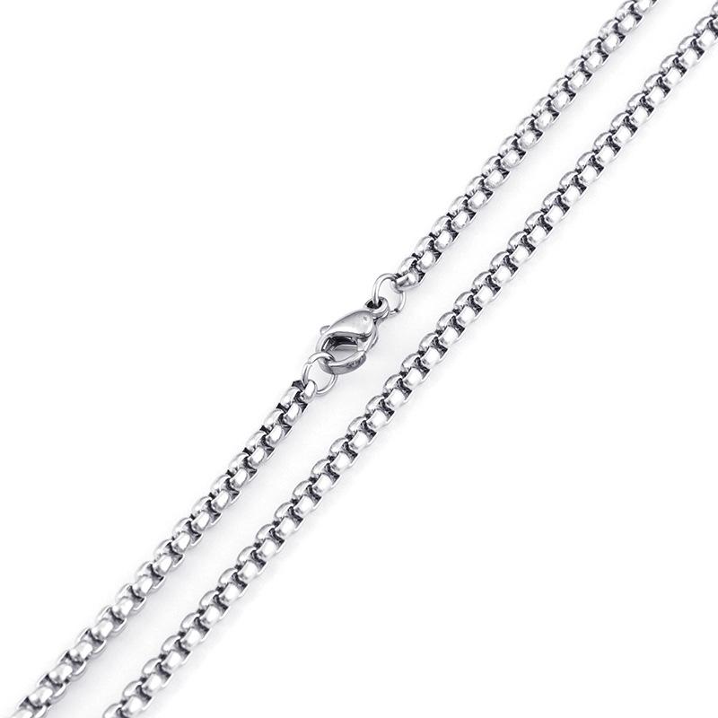 Square Pearl Stainless Steel Titanium Necklace for Men and Women