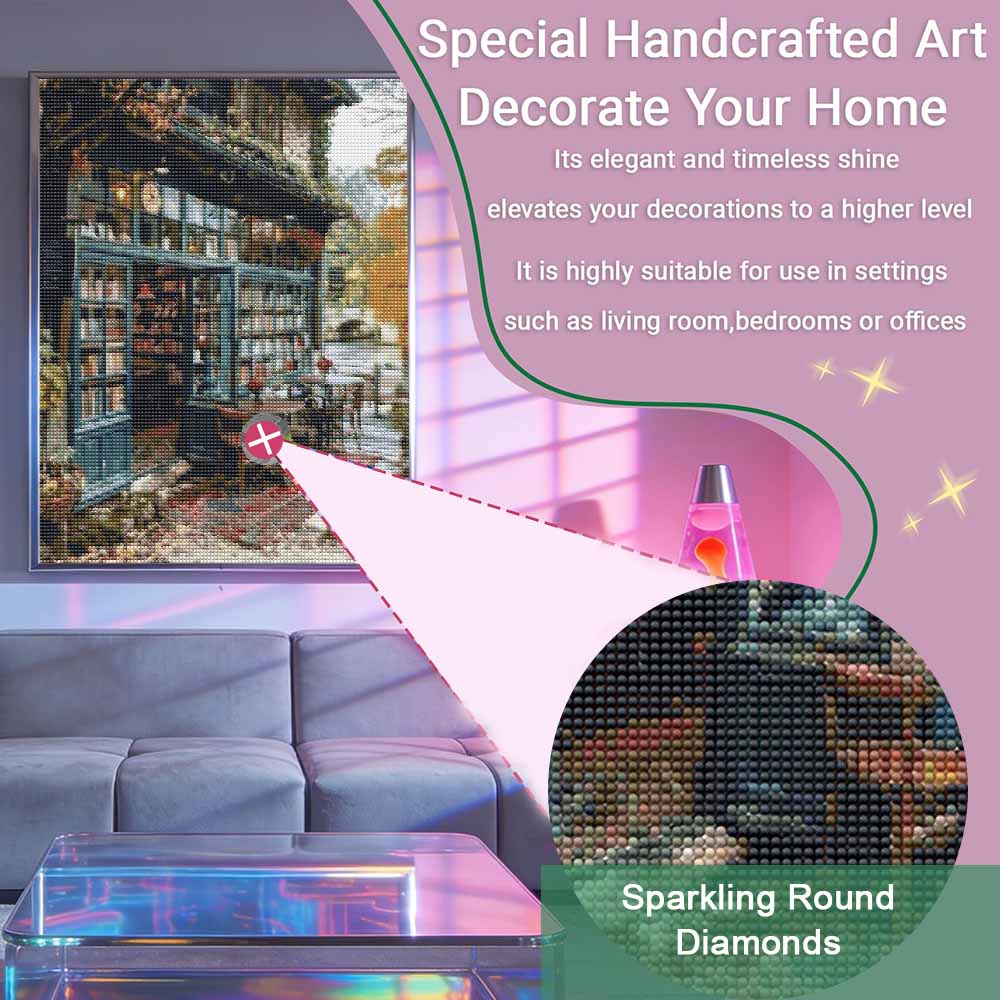 Diamond painting DIY kit landscape bookstore street view home room decoration