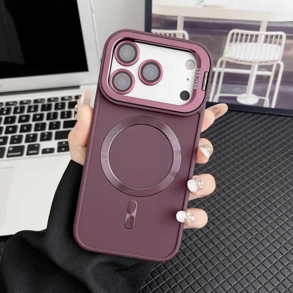 Invisible Magnetic Stand Liquid Phone Case for iPhone 13/14/15/16/17 Pro Max - Skin Feel, Protective