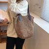 Sommer Strandtaschen für Damen Handgefertigte Rattan Gewebte Umhängetaschen Große Kapazität Strohtasche Bohemian Lässige Reise Handtasche Tragetaschen