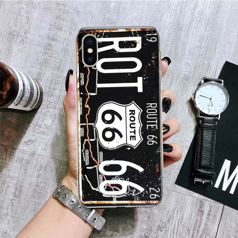 

Чехол для телефона в стиле ретро с номерным знаком 66 для iPhone 11 12 13 14 Pro XS XR X Max 7 8 6 6S Plus Mini + 5 SE с рисунком по индивидуальному заказу iPhone 13 Pro Max