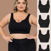 Plus Size Women's Lingerie Bra Comfortable, Bottomless, Gathering Gathering Side Breasts, Preventing Sagging,Black Packaging