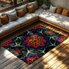 Unique Mandala Area Rug Bohemian Floor Mat Home Decor Living Room Bedroom Carpet Non Slip Washable Abstract Pattern Artistic Des