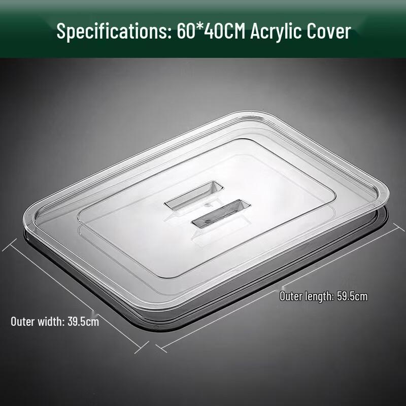 Yipan Stainless Steel Rectangular Deep Tray with Transparent Lid