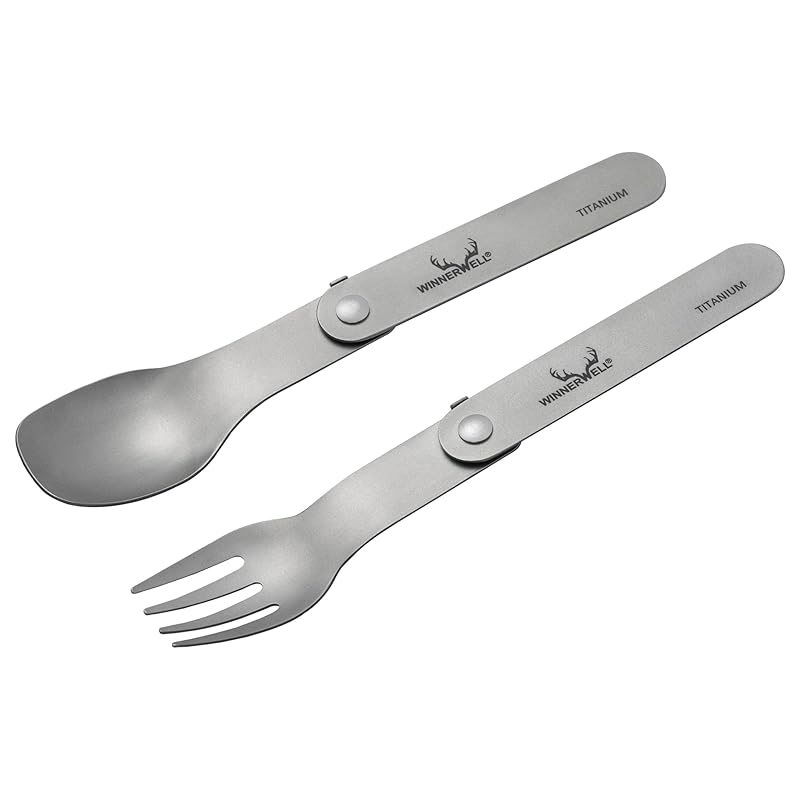 

WINNERWELL wiener well Made of titanium foldable fork & spoon set camp outdoor touring backpack bushcraft lightweight [Genuine Japanese product]