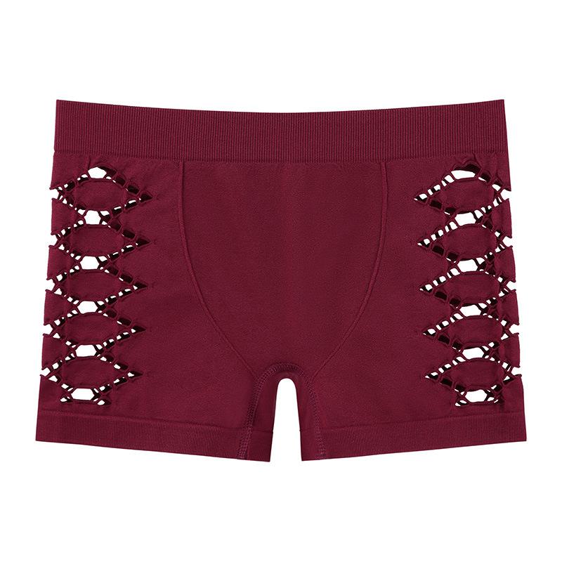 Women's Simple Solid Color Geometric Hollow Boxer Briefs Comfortable and Breathable Women's Underwear