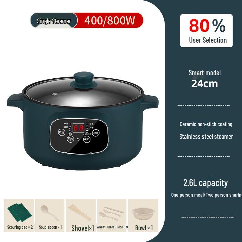 Multi-Functional Electric Cooker: Hot Pot, Stir-Fry, and Noodle Maker for Dorms and Bedrooms