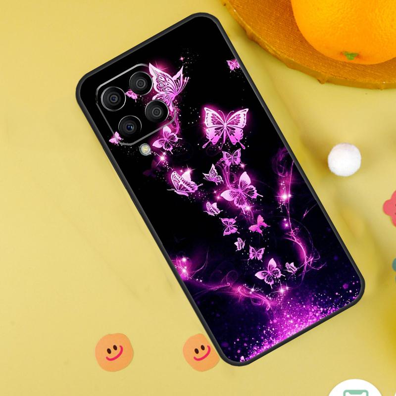 Black Beautiful Butterfly Case For Samsung Galaxy M31 M32 M12 M52 M21 M15 M55 M56 M36 M16 M06 M13 M33 M53 M14 M34 M54