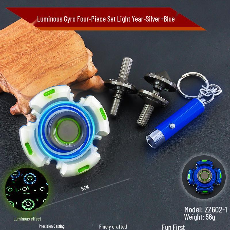 Luminous All-Metal Finger Spinner Set - Long Spin Time & Stress-Relief Toy
