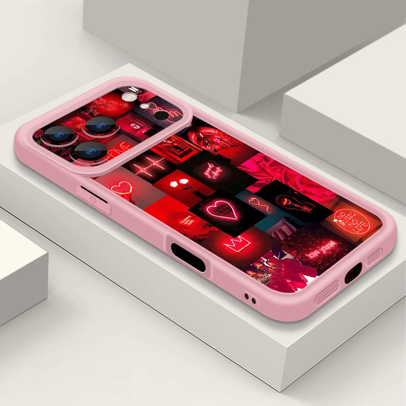 Red Heart Pattern TPU Phone Case For iPhone Air 16e 17 16 15 14 Pro Max 13 12 Pro 15 16 14 Plus Shockproof Soft Silicone Cover