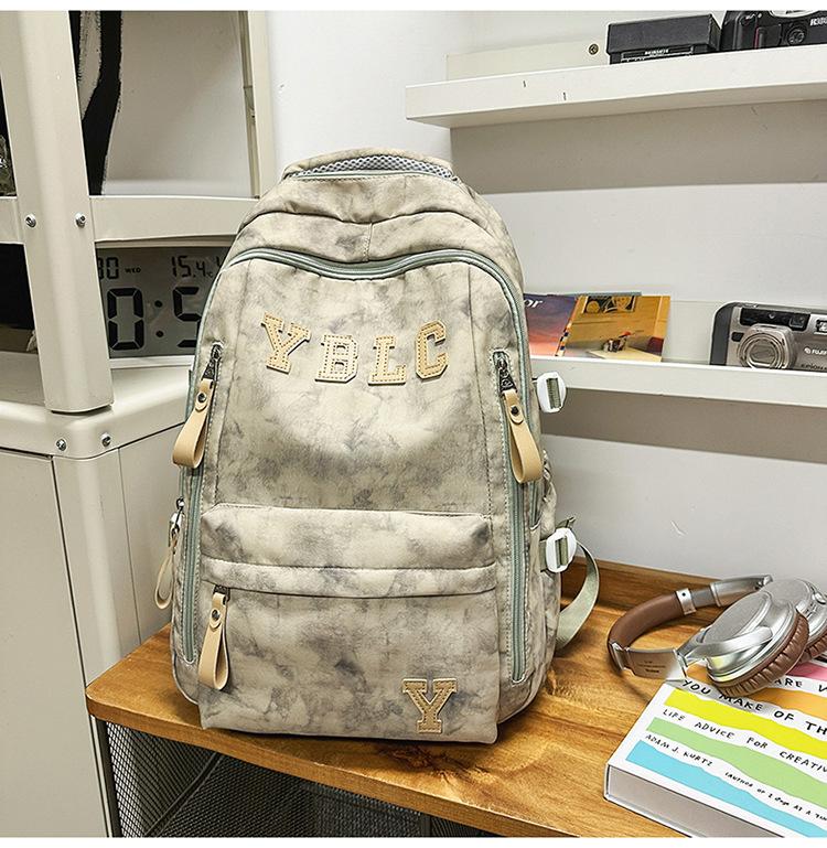 Schoolbag Chinese and college students couple backpack, large capacity English alphabet student leisure travel backpack computer bag