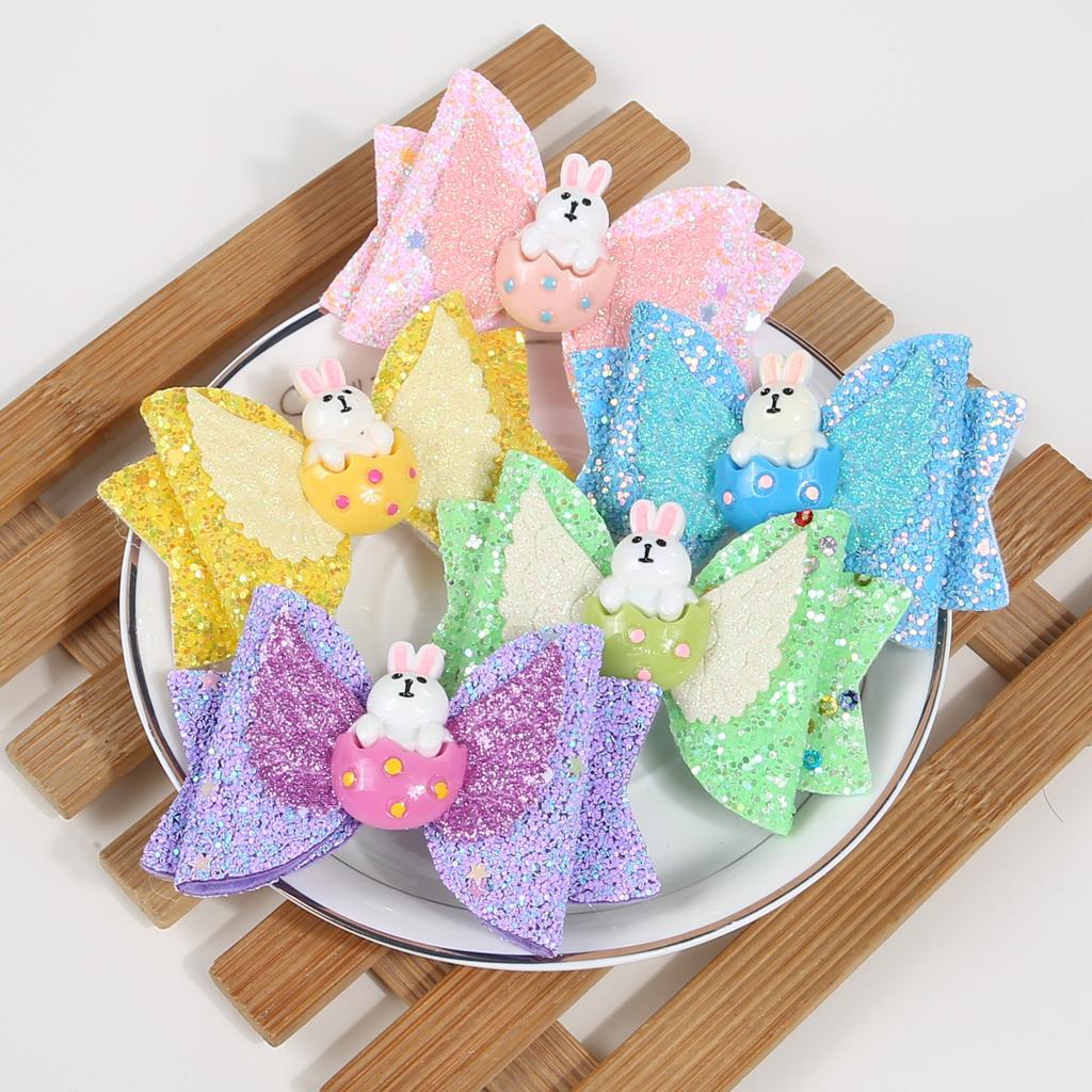 2/5 Stück Mädchen Ostertag Haarspangen Kinder Eier Hase Haarschleifen Haarspangen Ostertag Party Haaraccessoires für Party