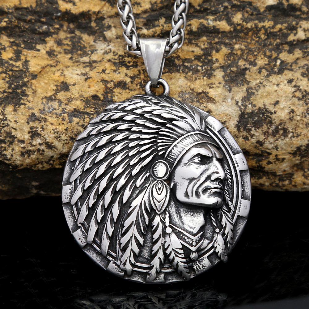 

Подвеска из нержавеющей стали в индийском стиле, мужская титановая цепочка в стиле хип-хоп Stainless Steel Pendant