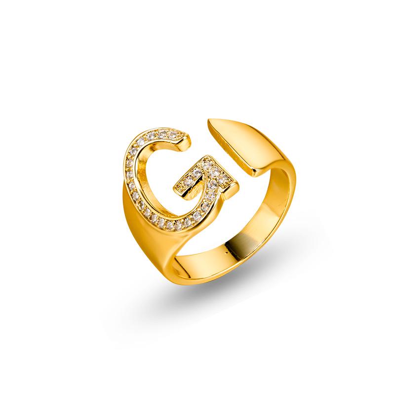 26 English Alphabet Adjustable Women's Fashion Rings