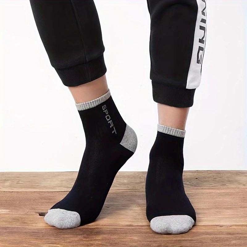5/10/20 Pairs Men's Breathable Sports Socks - Moisture-Wicking, Reinforced Heel & Toe, All-Season Athletic Socks