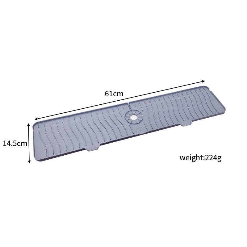 Silicone Water-draining Pad, Faucet Splash Protection Pad, Washbasin Water Barrier Pad серый