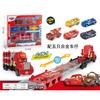 1:16 Pixar Toy Car 5pcs/Set Die-Cast Anime Lightning Mcqueen Mack Folding Flatbed Truck Model With Sound Light Interactive Gifts