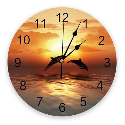 Dolphin Deep Blue Sea Wanduhr Modernes Design Wohnzimmer Dekoration Küchenuhr Stumm Wanduhr Home Interior Decor